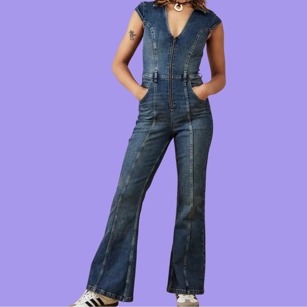 2/50$ Vintage 70s Style Denim Jumpsuit | Vintage - Picture 9 of 9